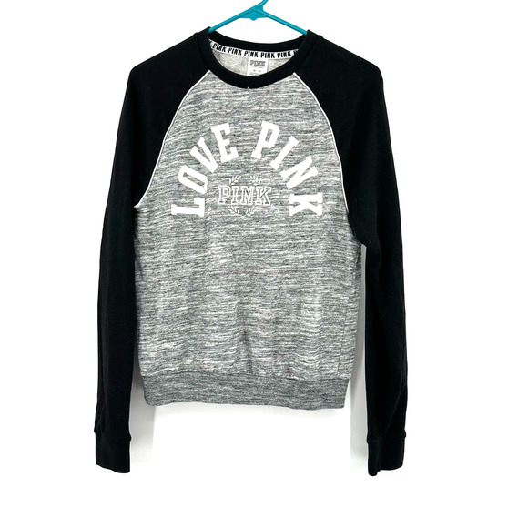 Pink by Victoria's Secret size XS gray black long‎ sleeve shirt sweatshirt - Picture 1 of 3